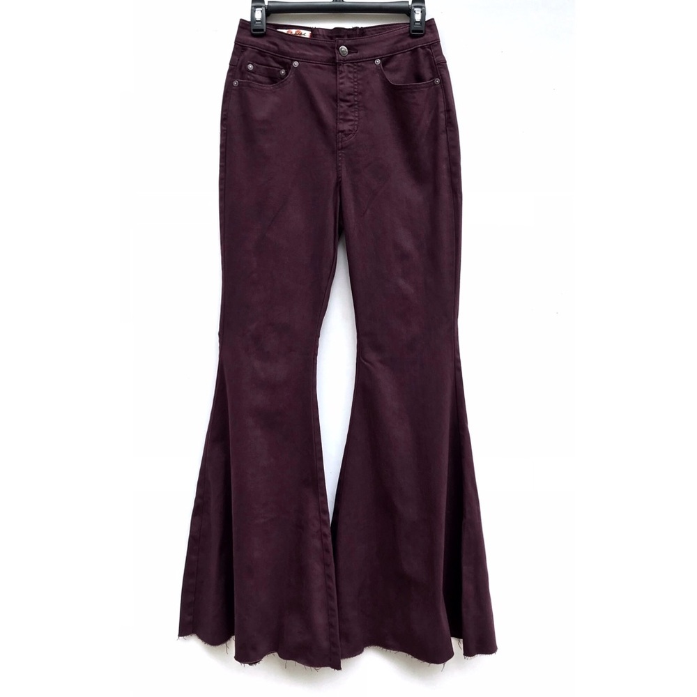 Free People High Rise Lace Up Bell Bottom Jeans - Picture 2 of 9